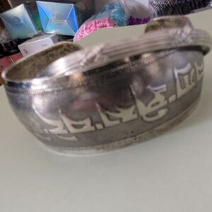 2 Vintage - Mid Century Sterling Silver Cuff Bracelet w/ Intricate Design